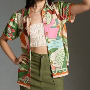 FARM Rio Surf Buttondown in Tropical Beach